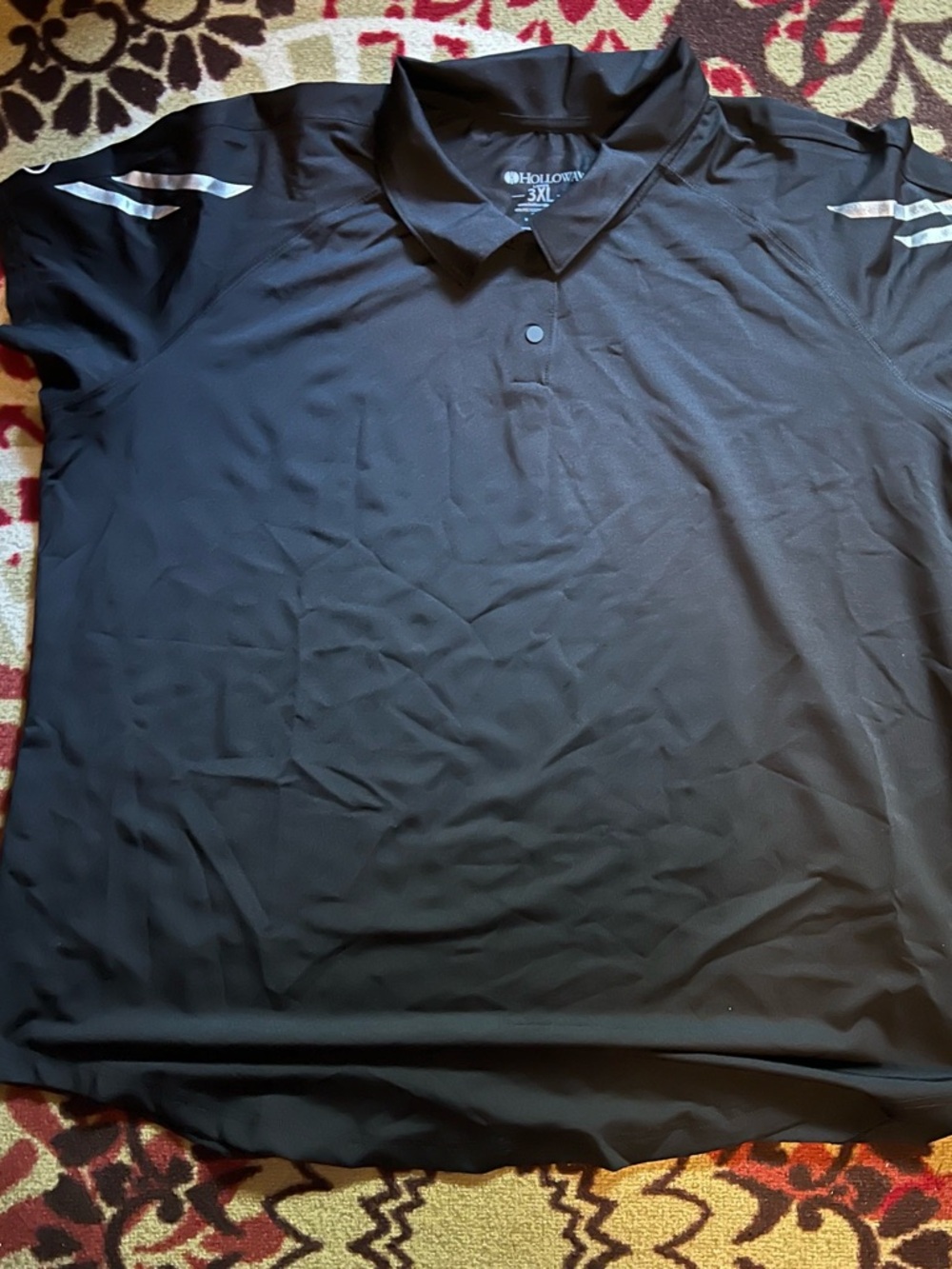 Holloway Women’s Black Polo with Silver Shoulder Accents Size 3XL